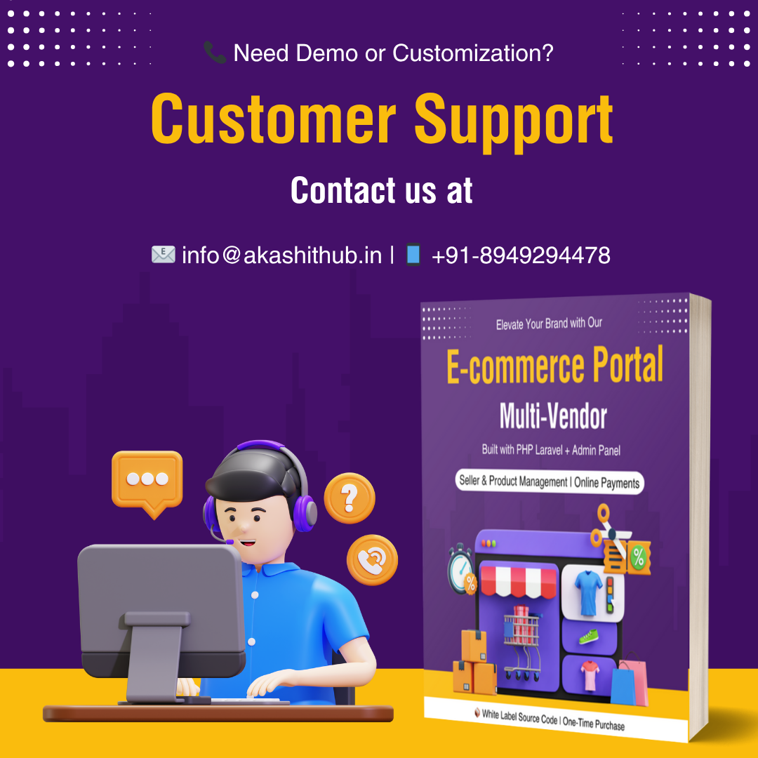 E-commerce Portal (Multi-Vendor) + Admin Panel – White Label Source Code (PHP Laravel)